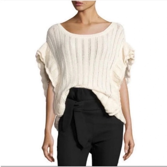 IRO Dafgan Ruffle Sleeve Knit Sweater Wool Alpaca - Picture 2 of 7